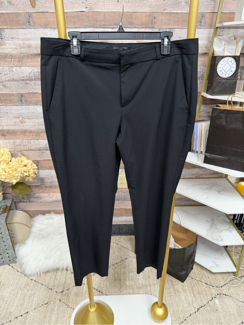 Banana Republic Black Straight Leg Dress Pants 12